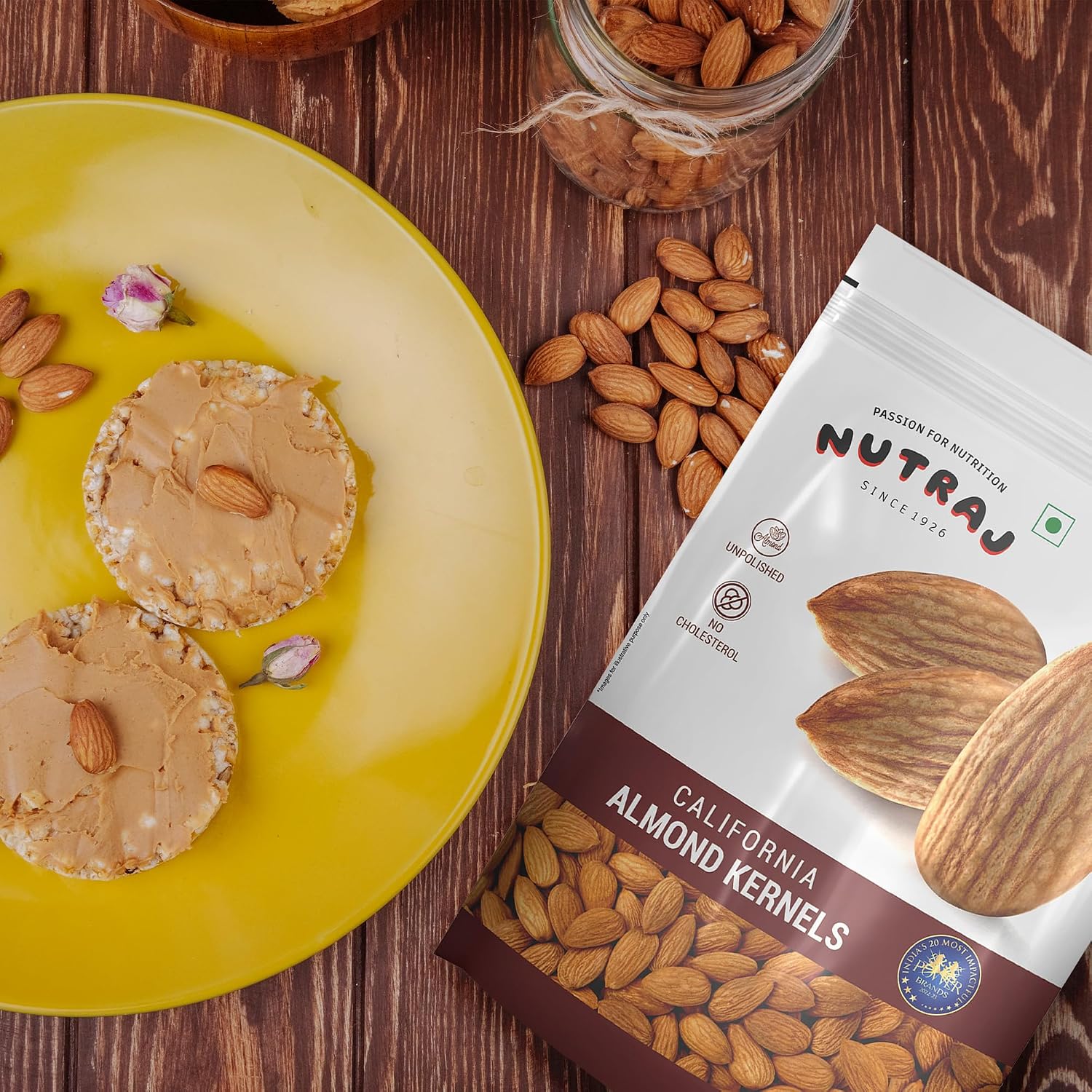 Nutraj Raw California Almonds 250g Pouch – view 5