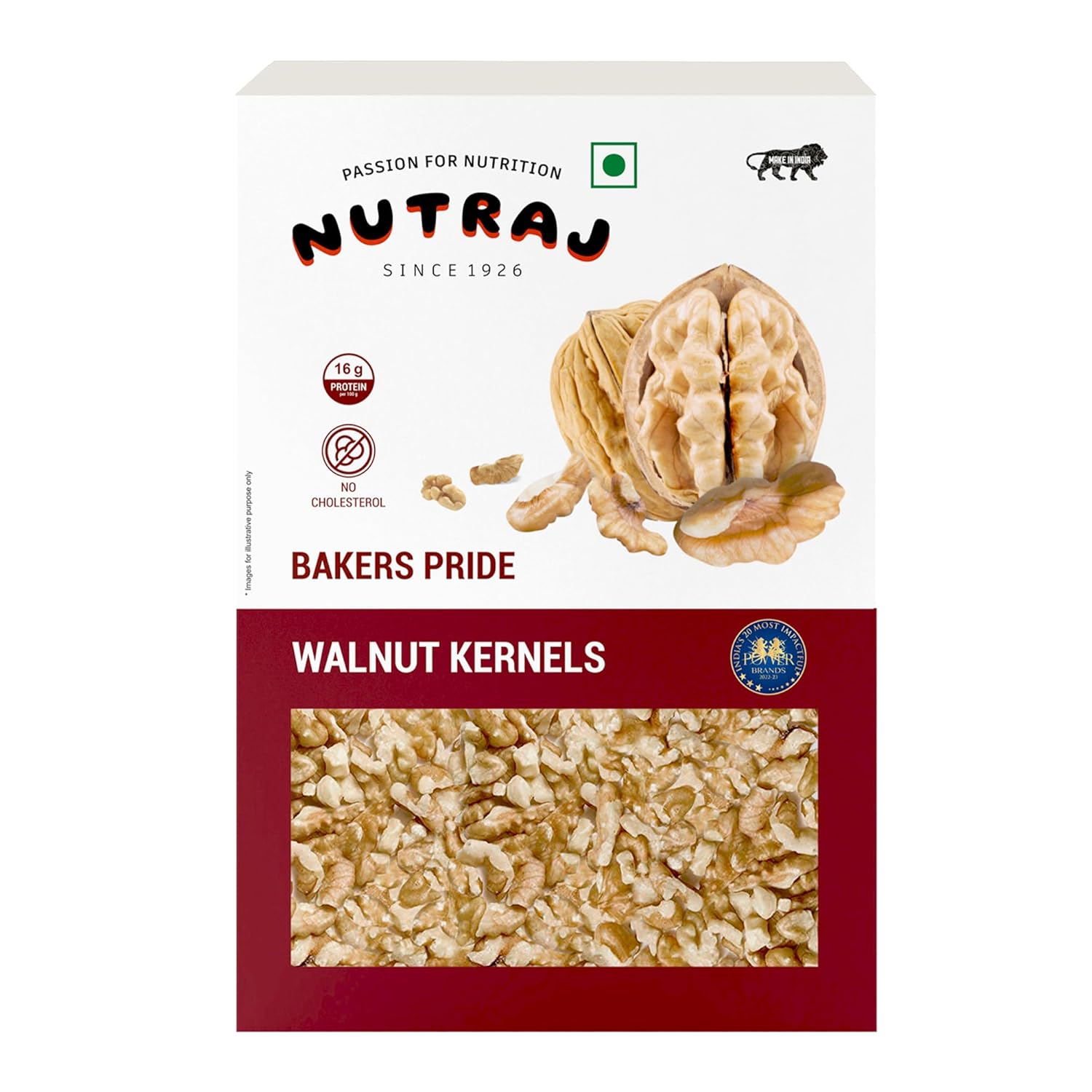Nutraj Broken Walnut Kernels 500g (250g x 2) (6-8 pieces) | Akhrot Giri | Without Shell | Bakers Pride | Dry Fruits | Nuts | Grocery Items.