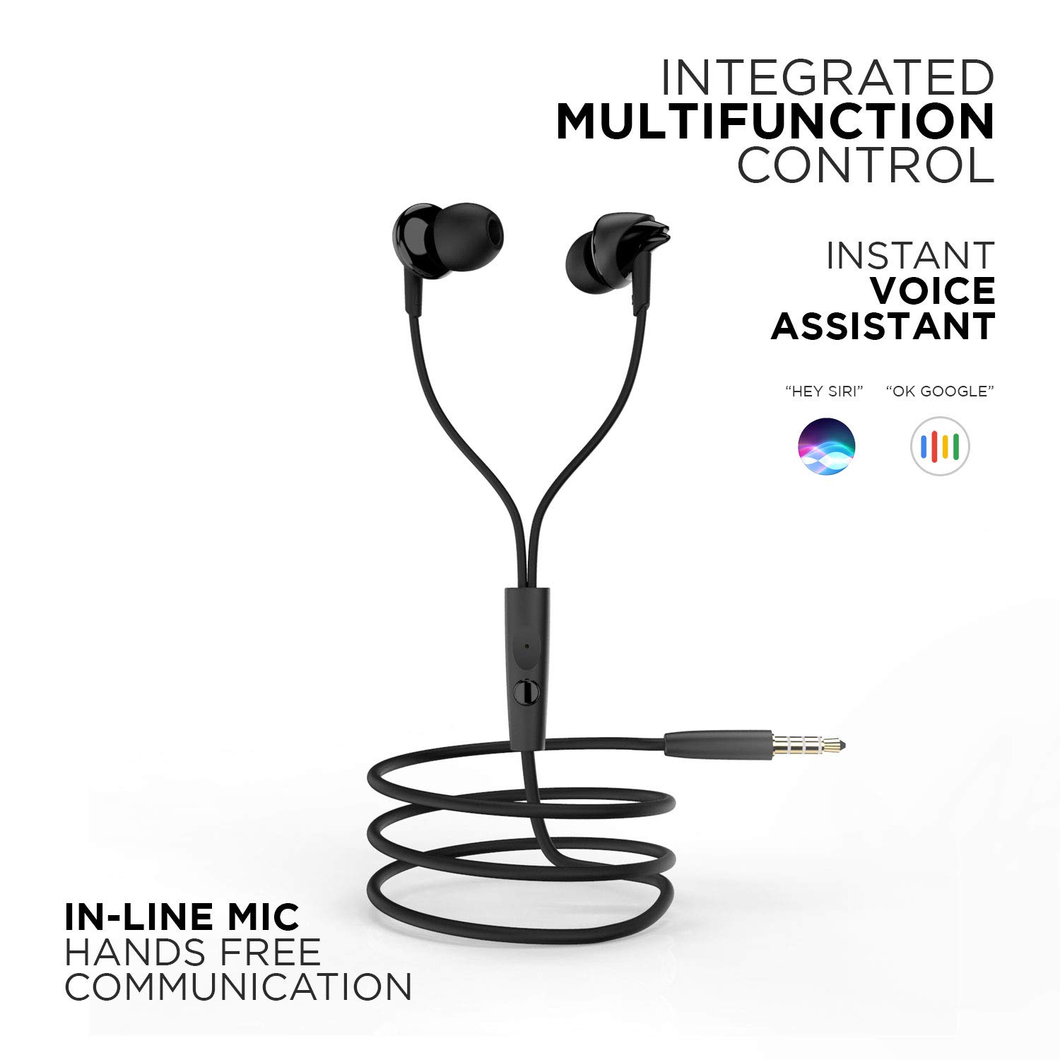 boAt BassHeads 100 Wired In-Ear Earphones with Mic - Black – view 5