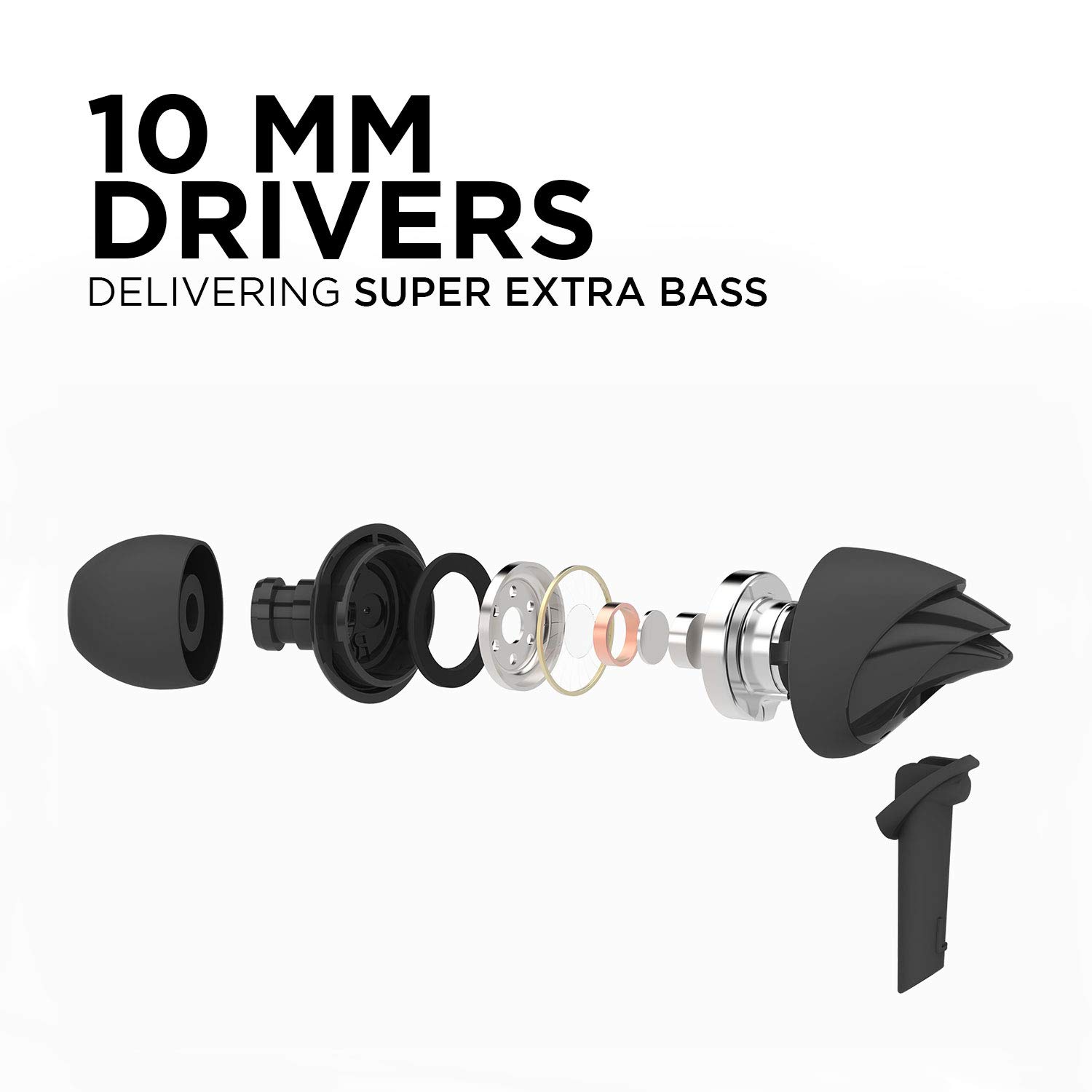 boAt BassHeads 100 Wired In-Ear Earphones with Mic - Black – view 2