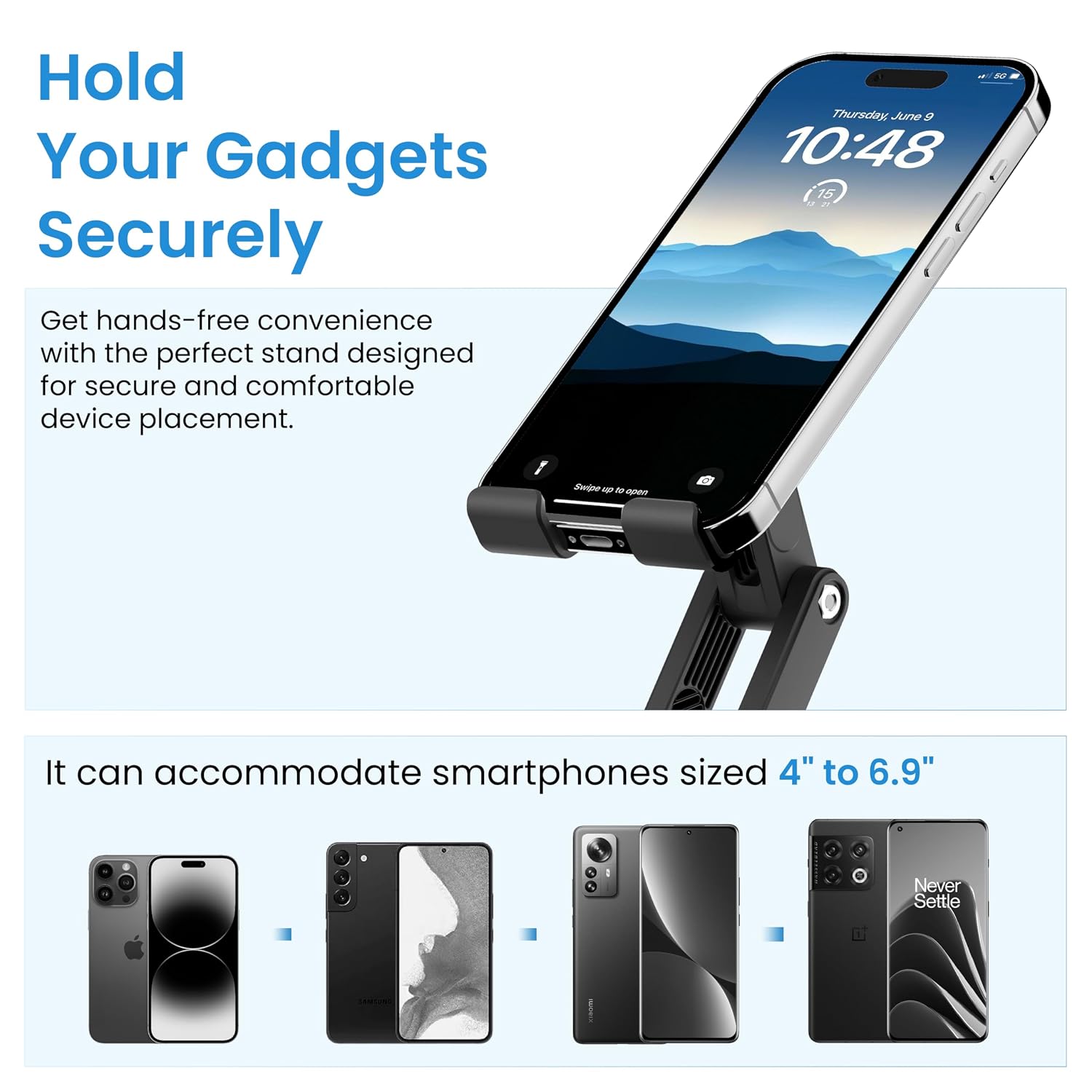 Ambrane Twistand 360 Foldable Mobile Stand, Black – view 5