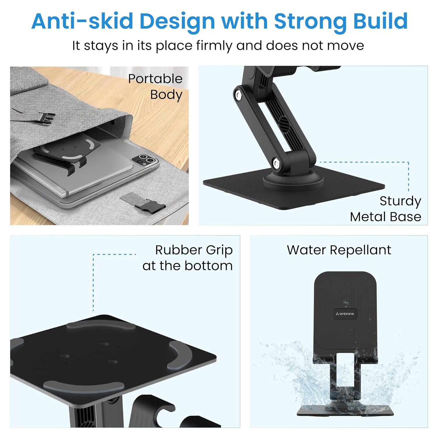 Ambrane Twistand 360 Foldable Mobile Stand, Black – view 8