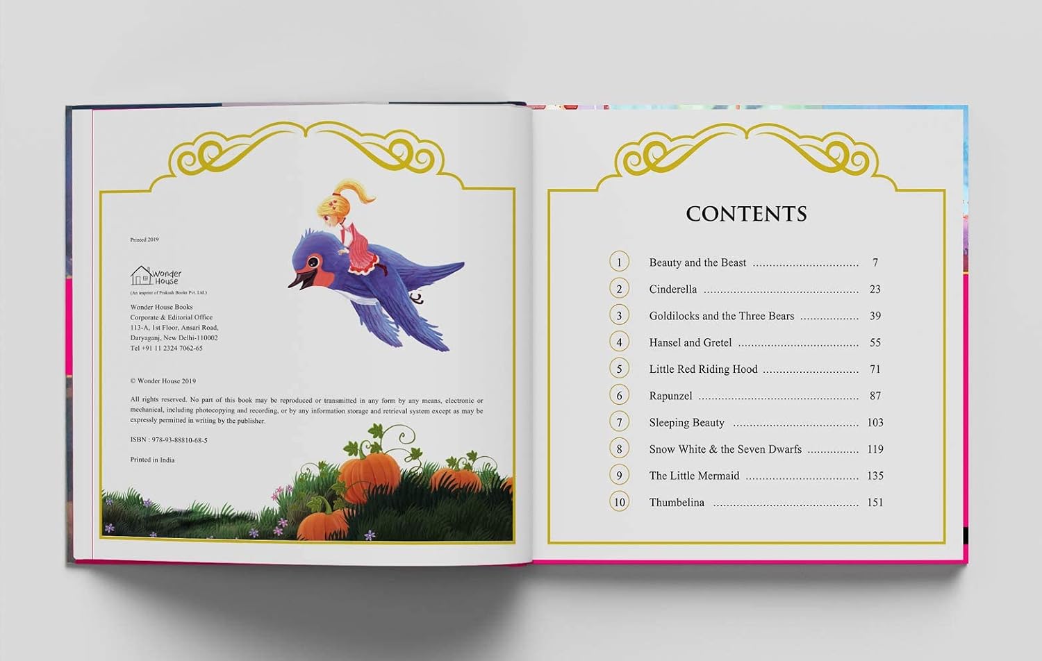 Princess Fairy Tales: Ten Traditional Fairy Tales For Children (Abridged and Retold With Large Font For Easy Reading) 8 Inches X 8 Inches - Hardback – view 5