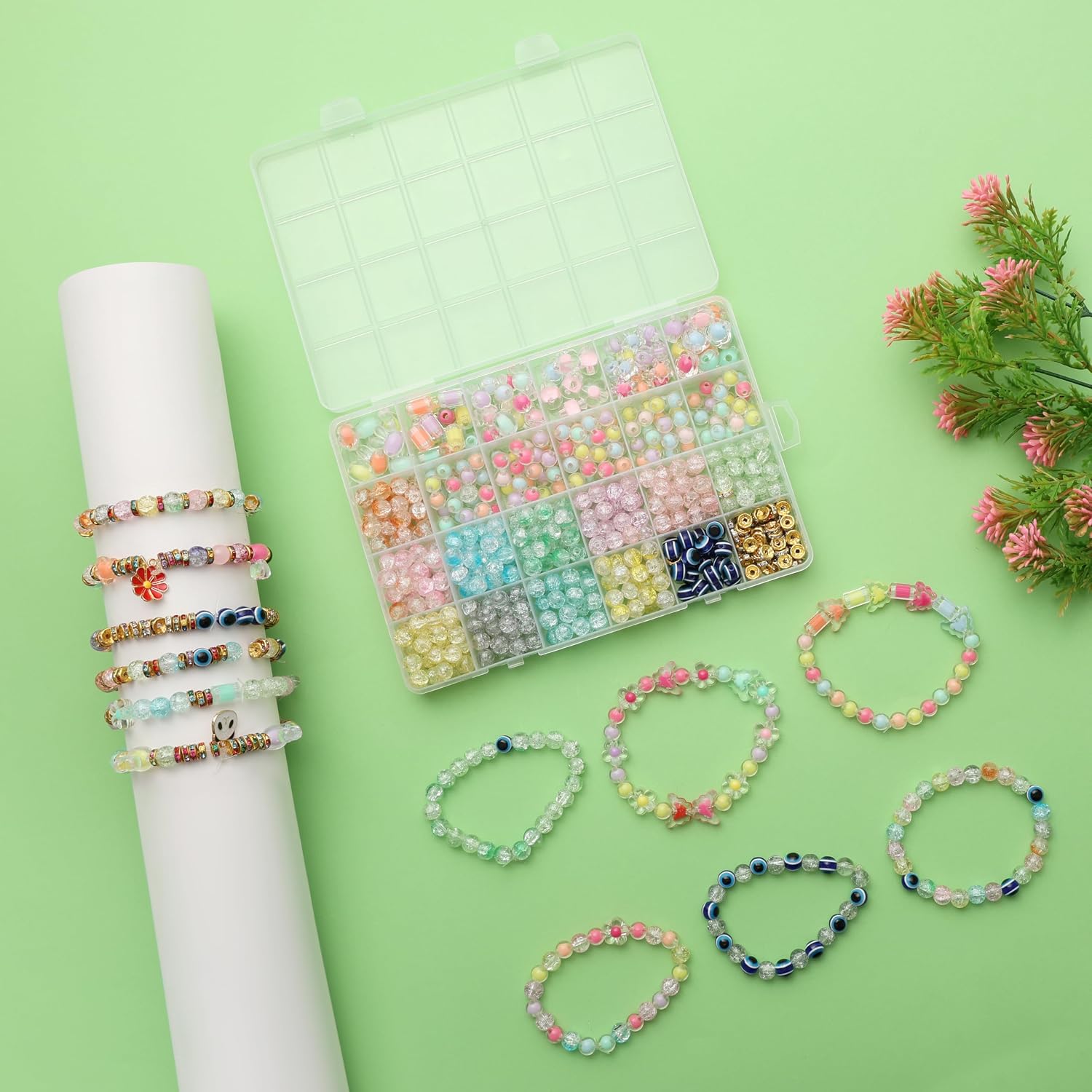 Ambitieux DIY Bracelet Making Kit - 575+ Beads Jewelry Set, Crackle – view 5