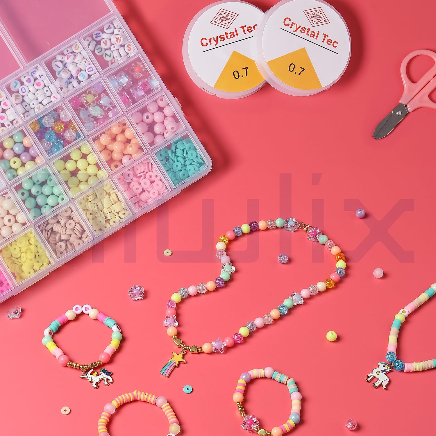 Niwlix Bracelet Making Kit, Jewellery Making Kit for Kids DIY Bead Set Making, Toys for Girls Age 6-12 Years Old Diwali Gifts for Girls – view 6