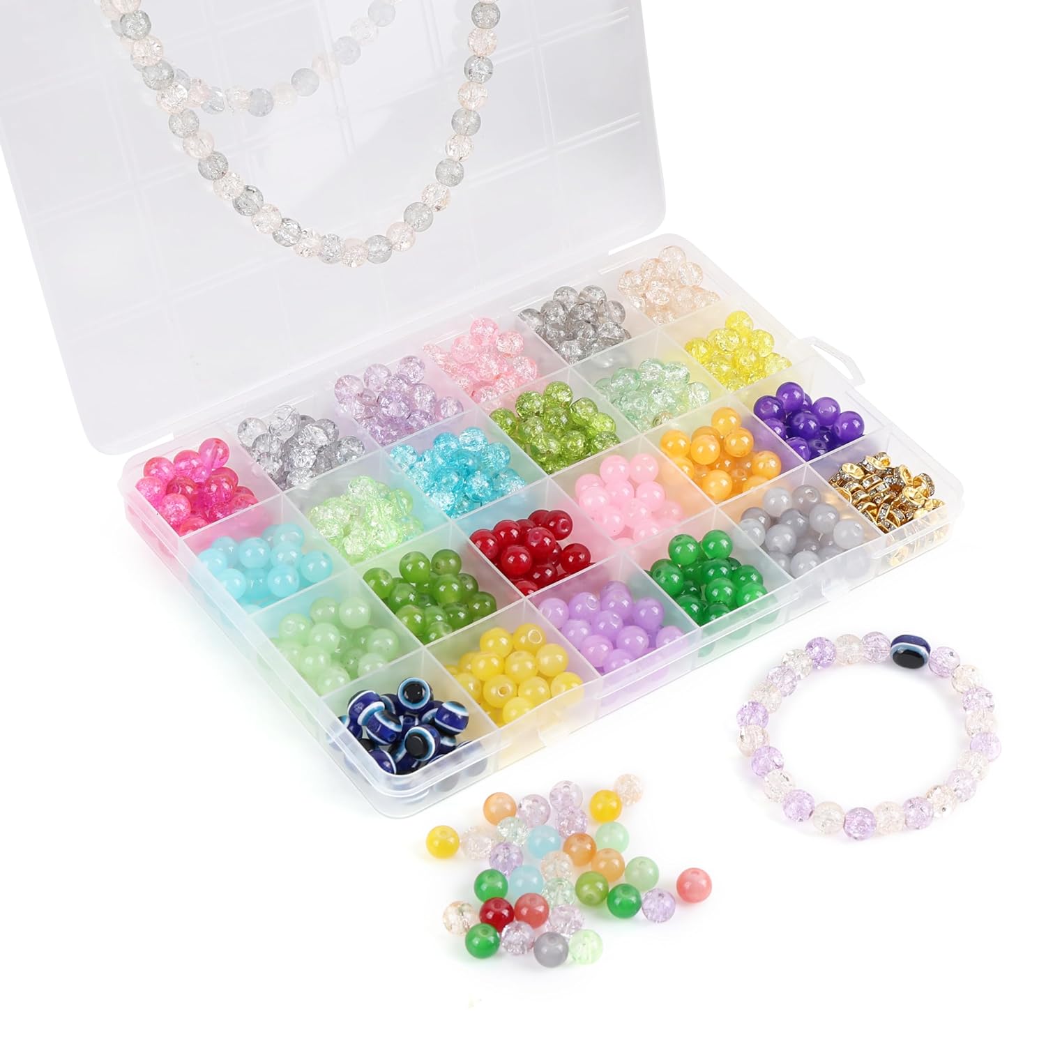 Ambitieux Kids DIY Bracelet Making Kit with Colorful Beads, Charms & Accessories – view 6