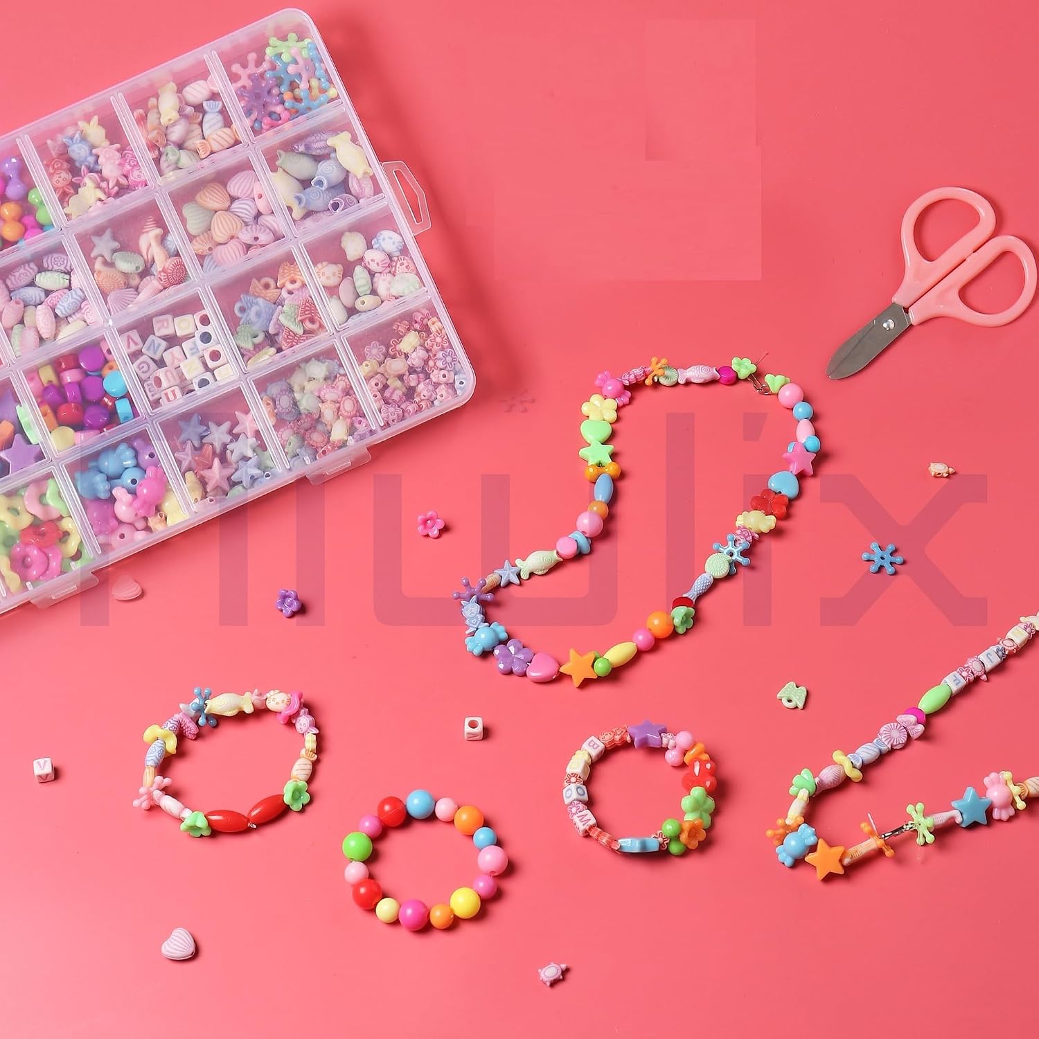 Niwlix Bracelet Making Kit for Kids, Colorful DIY Bead Jewelry Set – view 7