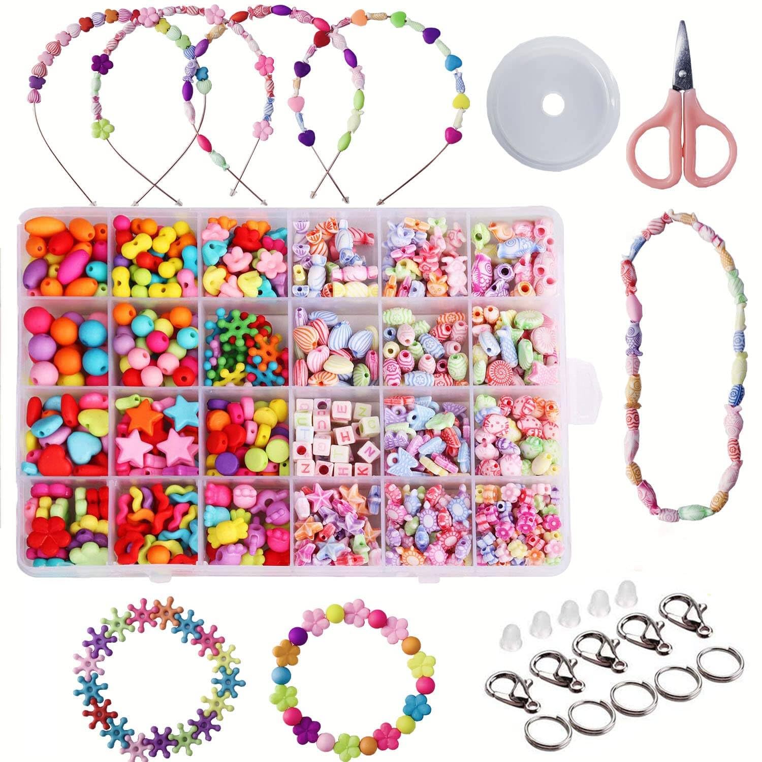 Niwlix Diwali Gift for Kids, Boys & Girls – Bracelet Making Kit, Colorful Jewellery Making Kit for Kids DIY Bead Set Making, Toys for Girls Age 6-12 Years Old Gifts for Girls