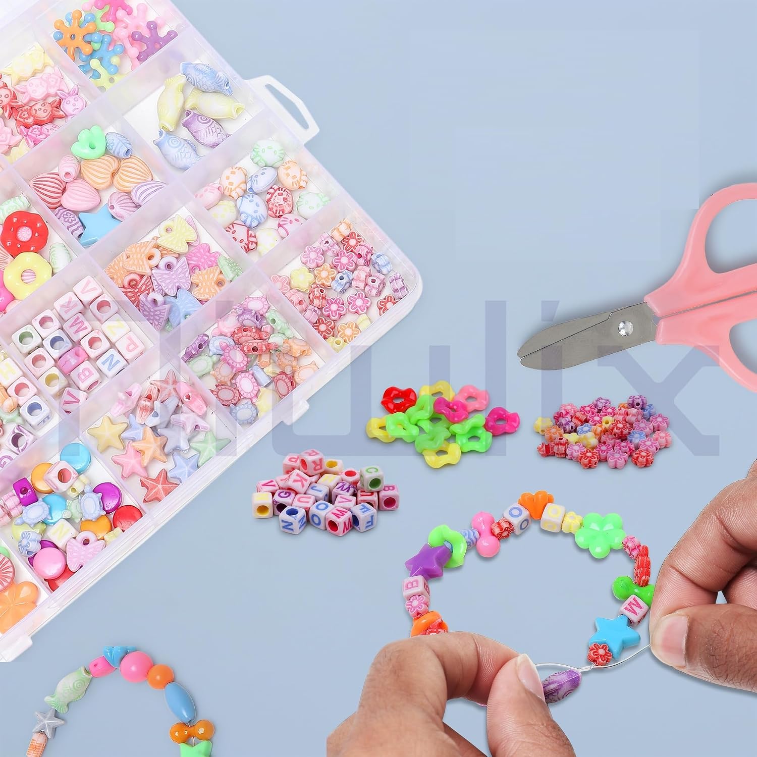 Niwlix Bracelet Making Kit for Kids, Colorful DIY Bead Jewelry Set – view 2