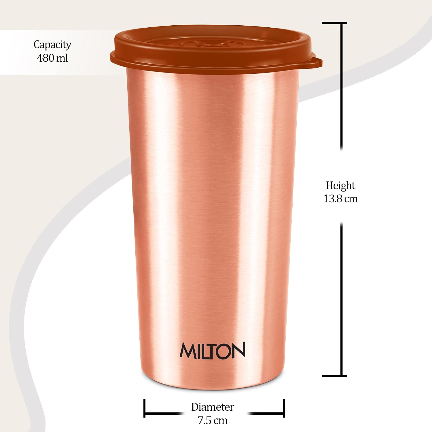 MILTON Copper Tumbler with Lid, 480 ml – view 7