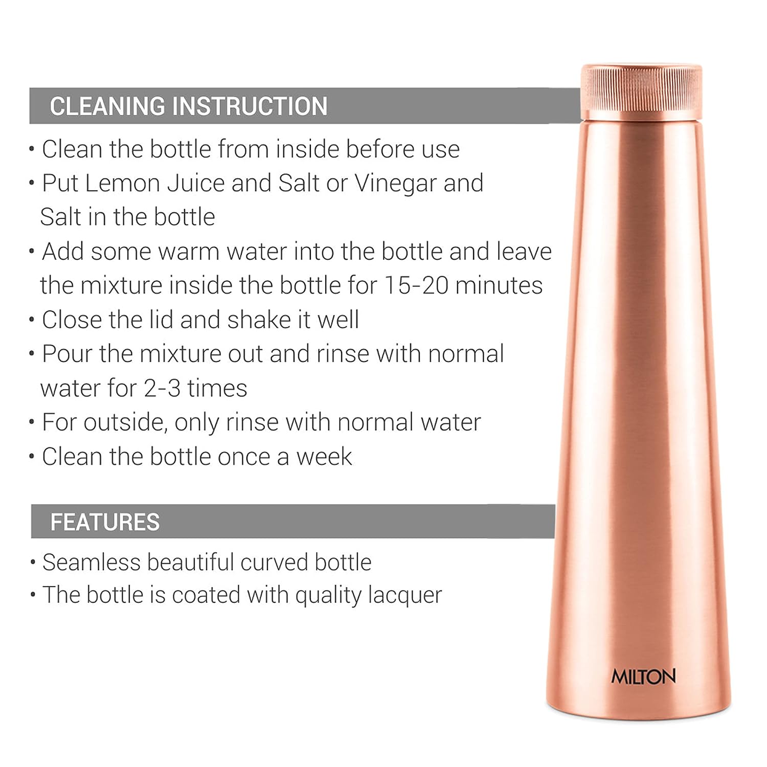 MILTON Copper Delight Copper Water Bottle – view 6