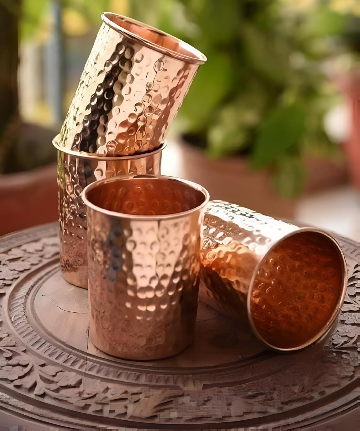 Adoko 100% Pure Copper Hammered Tumbler 300 ml Set of 2 – view 2