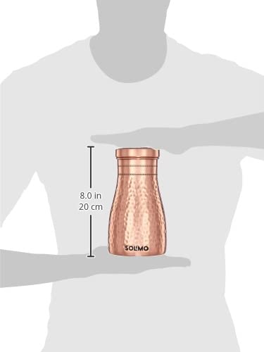 Solimo Copper Water Pot with Glass, Hammered Finish, 950 ml – view 6