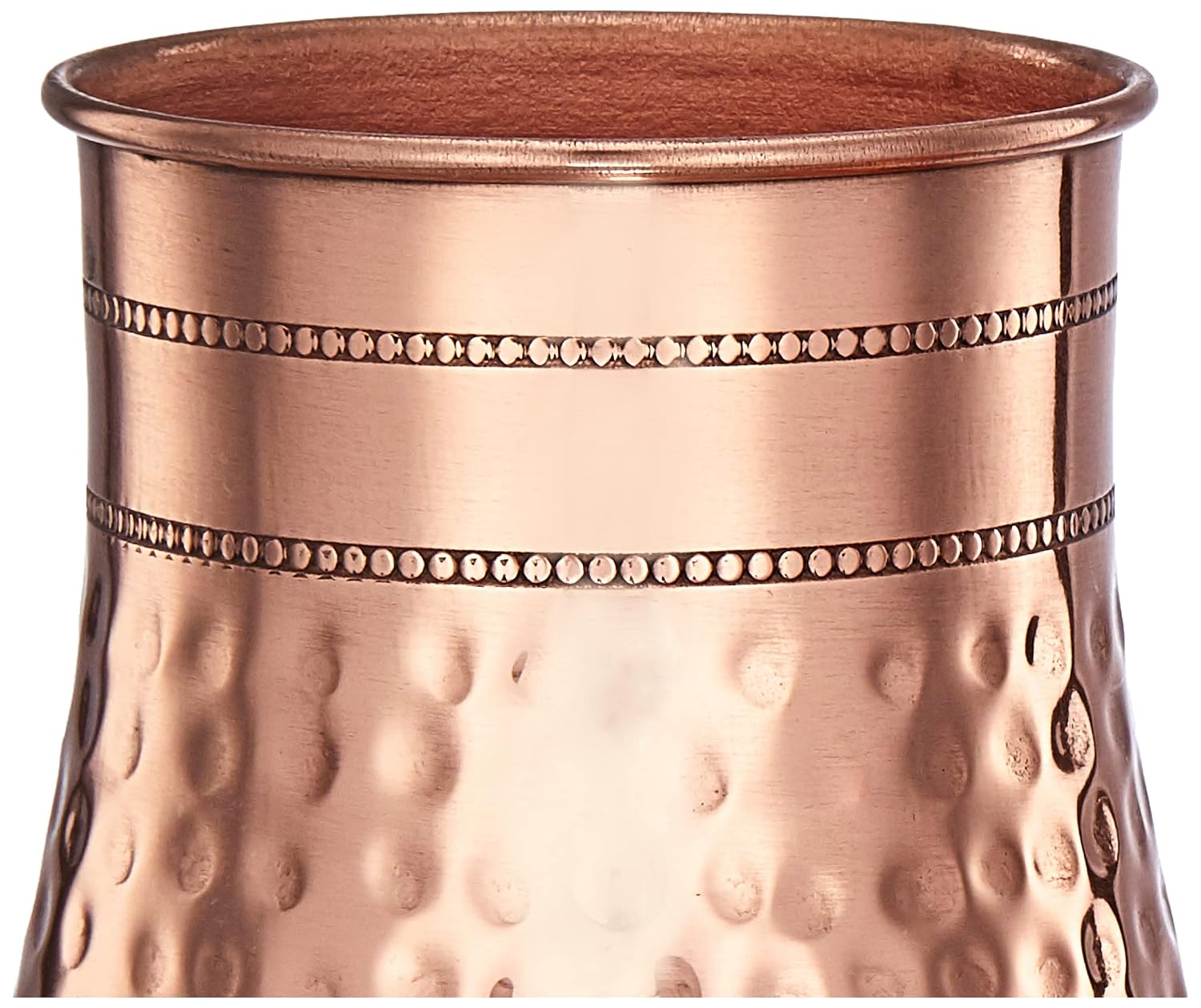 Solimo Copper Water Pot with Glass, Hammered Finish, 950 ml – view 5