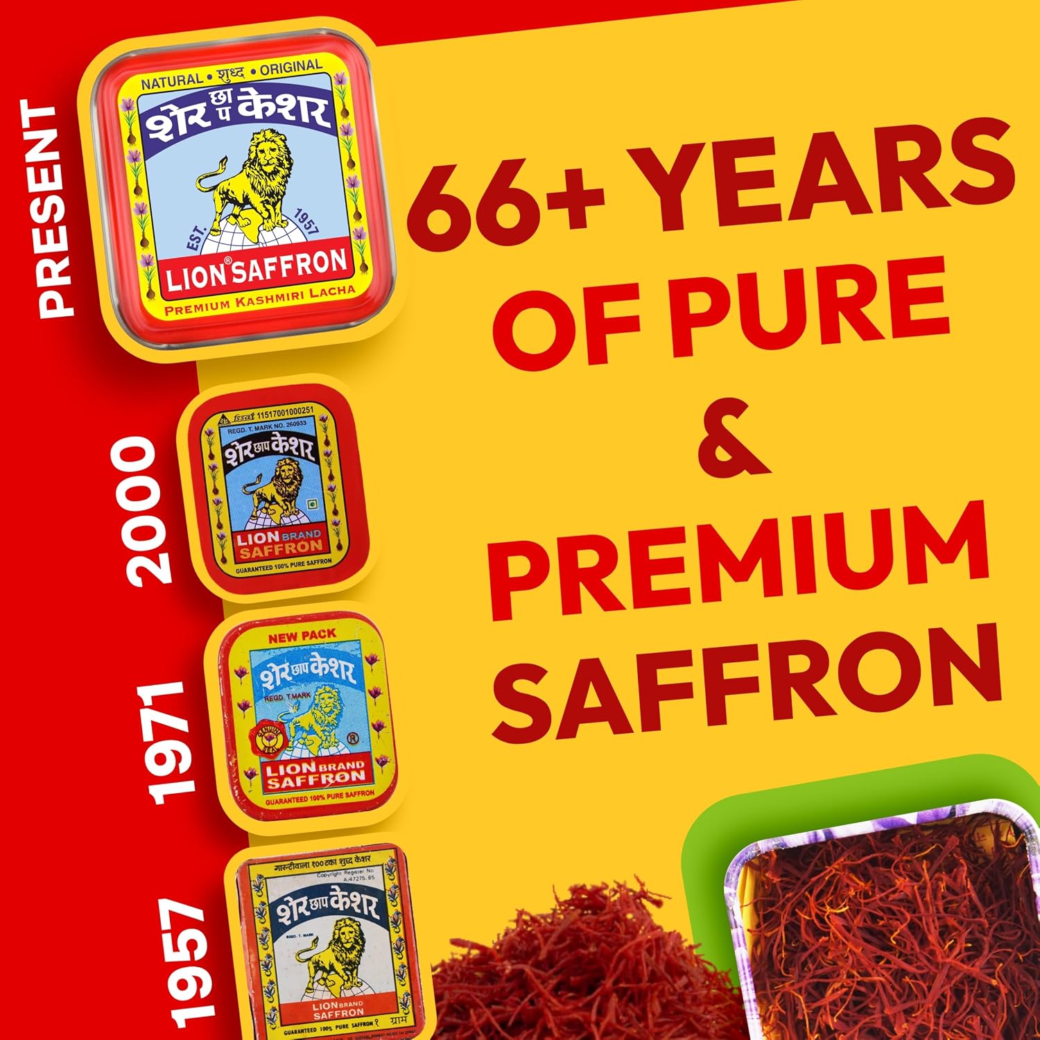 Lion Brand Saffron Original Kashmir Lacha Saffron/Kesar/Keshar, 1 g – view 6