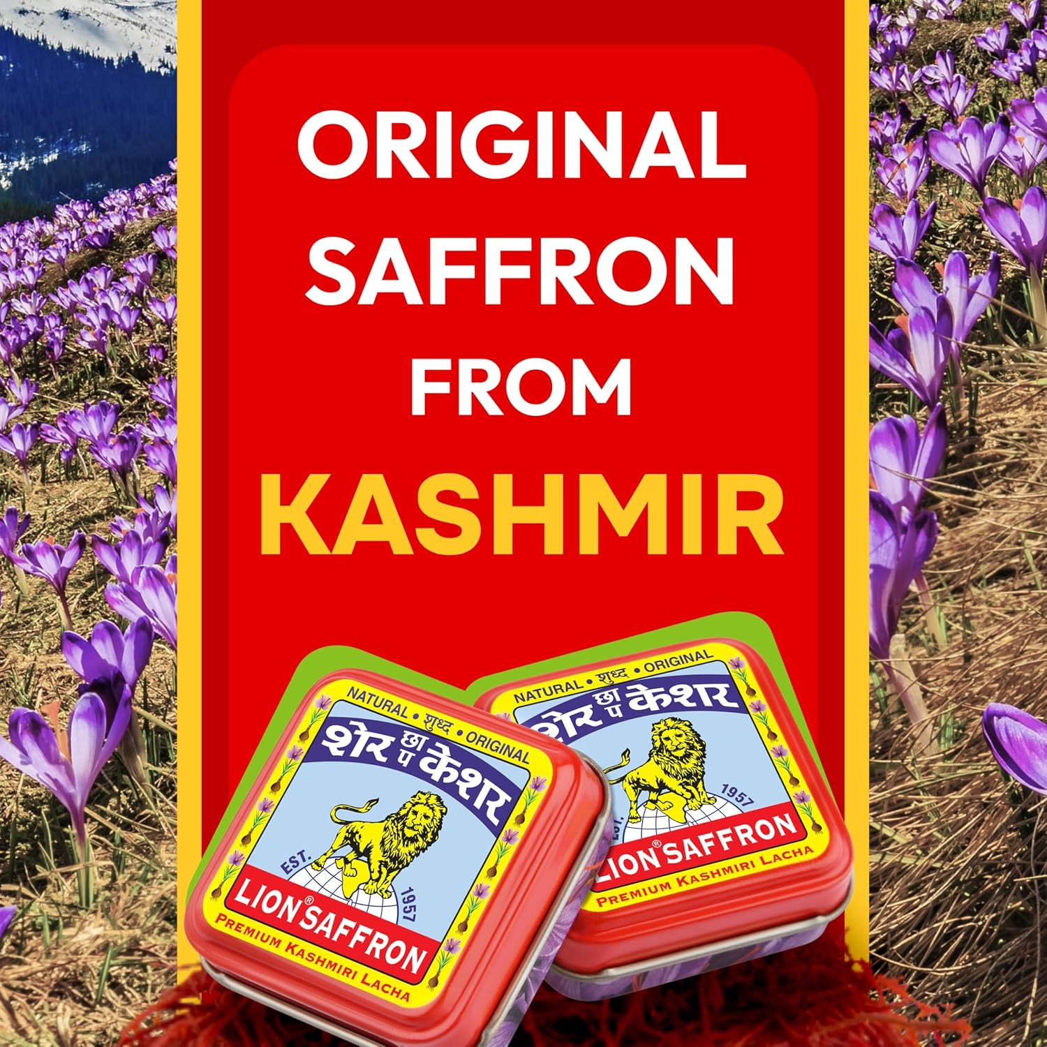 Lion Brand Saffron Original Kashmir Lacha Saffron/Kesar/Keshar, 1 g – view 3