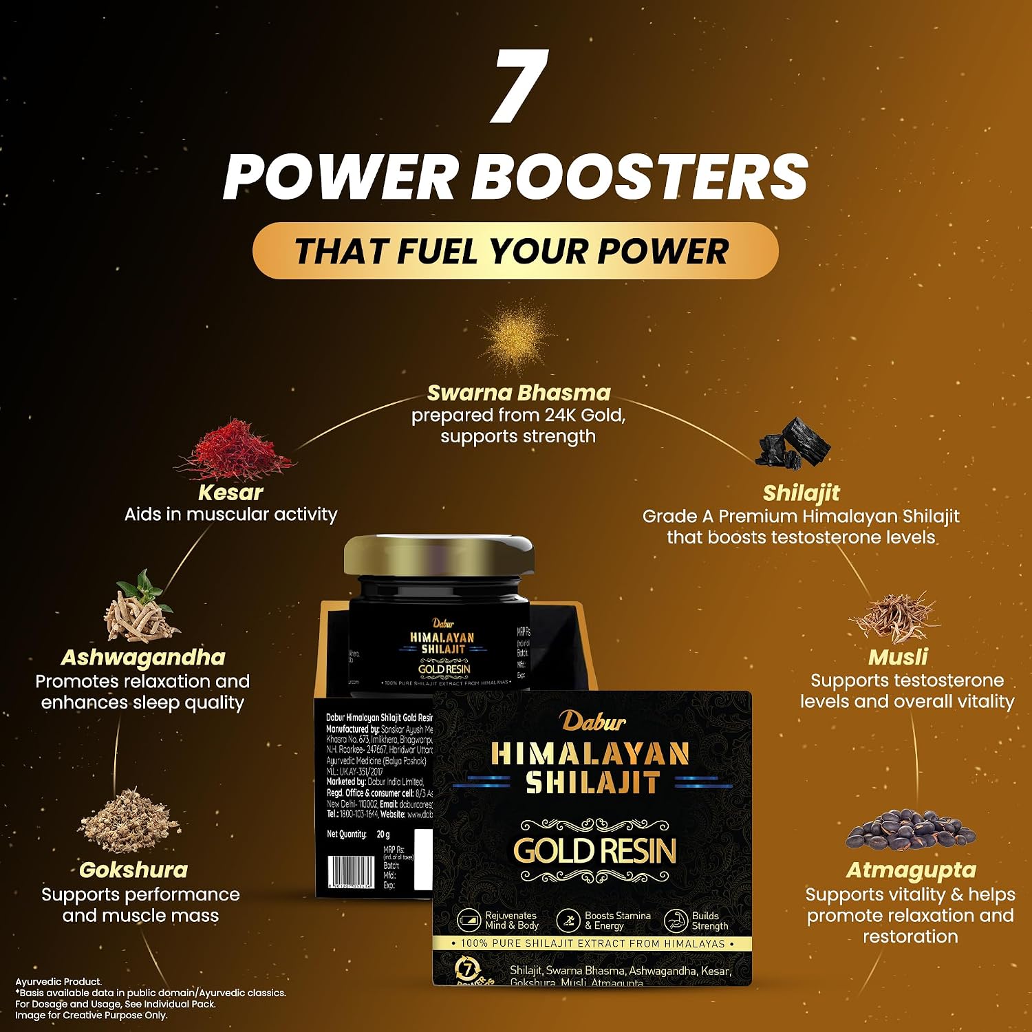 Dabur Himalayan Shilajit Gold Resin 20g – view 5