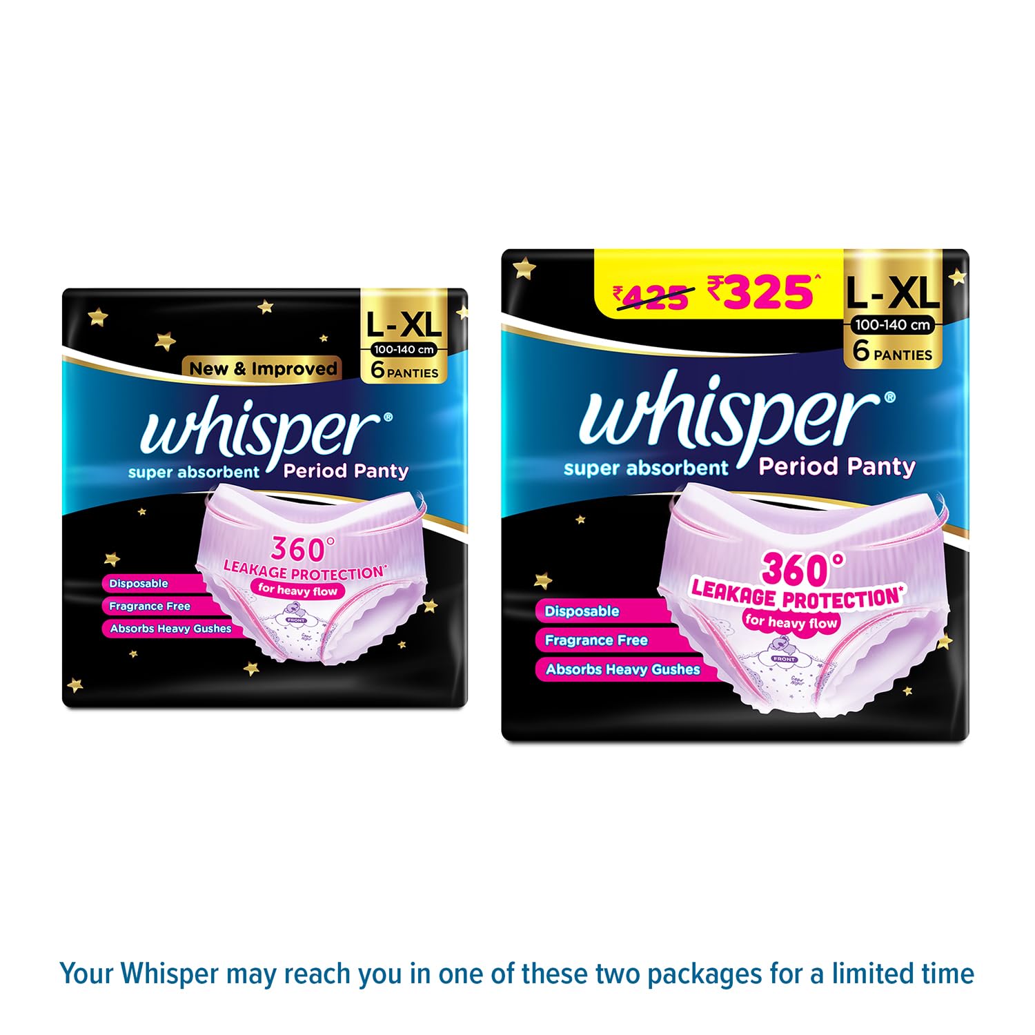 Whisper Super Absorbent Period Panty for Heavy Flow, L-XL, 6 Count – view 2