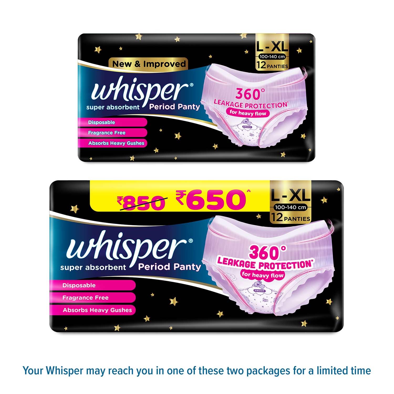 Whisper Super Absorbent Period Panty L-XL, 12 Count – view 2
