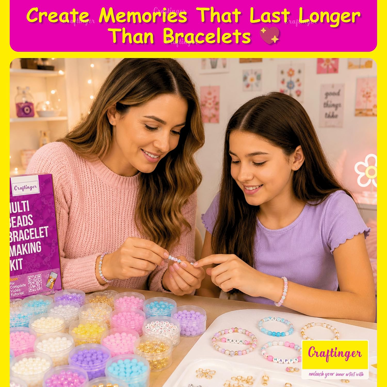 Craftinger Multi Beads Jewelry Making Kit for Kids Ages 6-12 – view 4