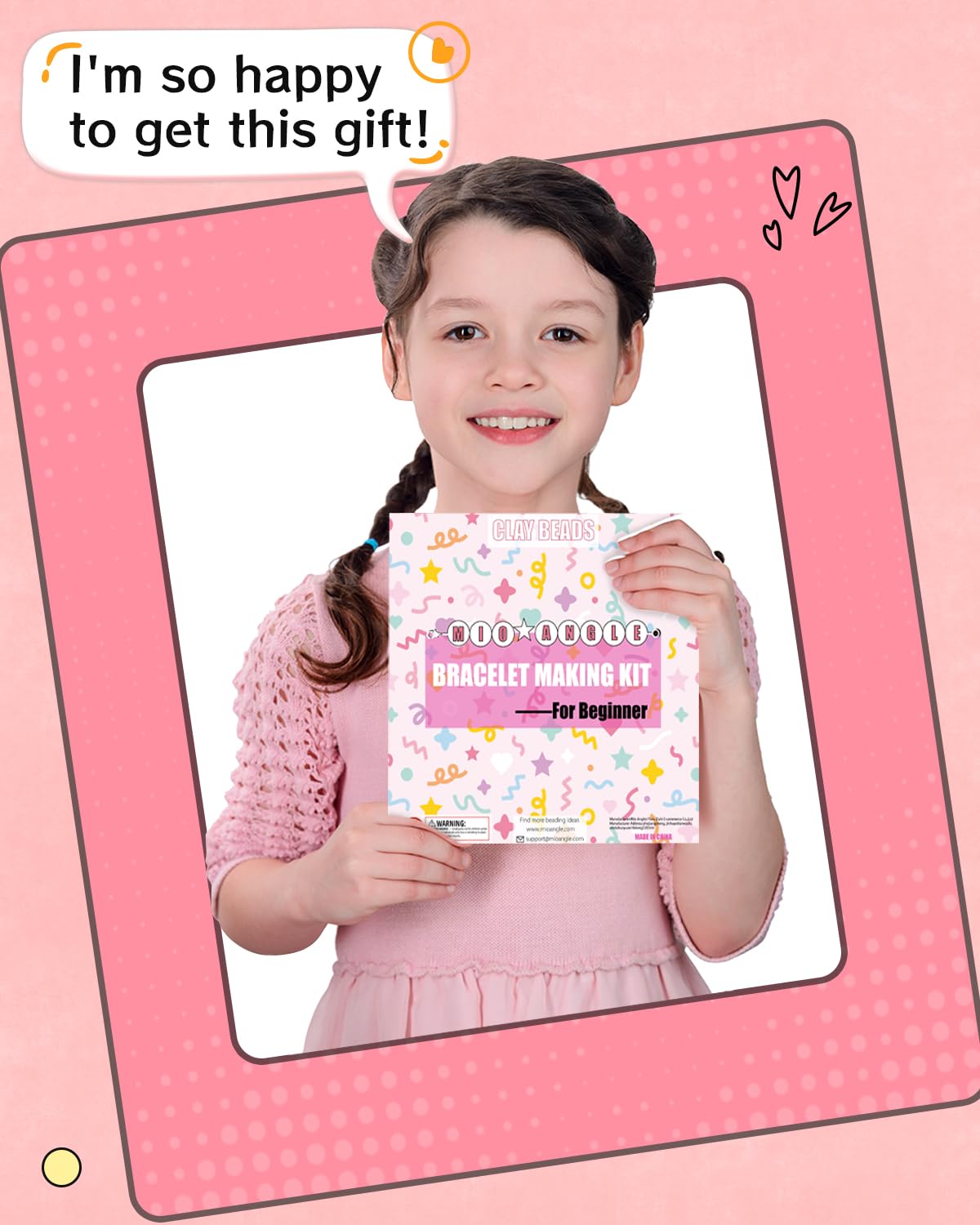 Mio Angle Friendship Bracelet Making Kit, Multicolor Clay Bead Jewelry Set with Charms for Ages 6-13 – view 5