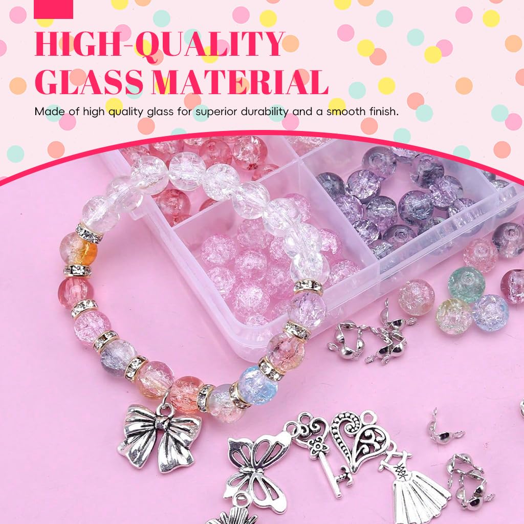 SANNIDHI 8mm Crackle Glass Beads, 24-Color Bracelet Making Set – view 4