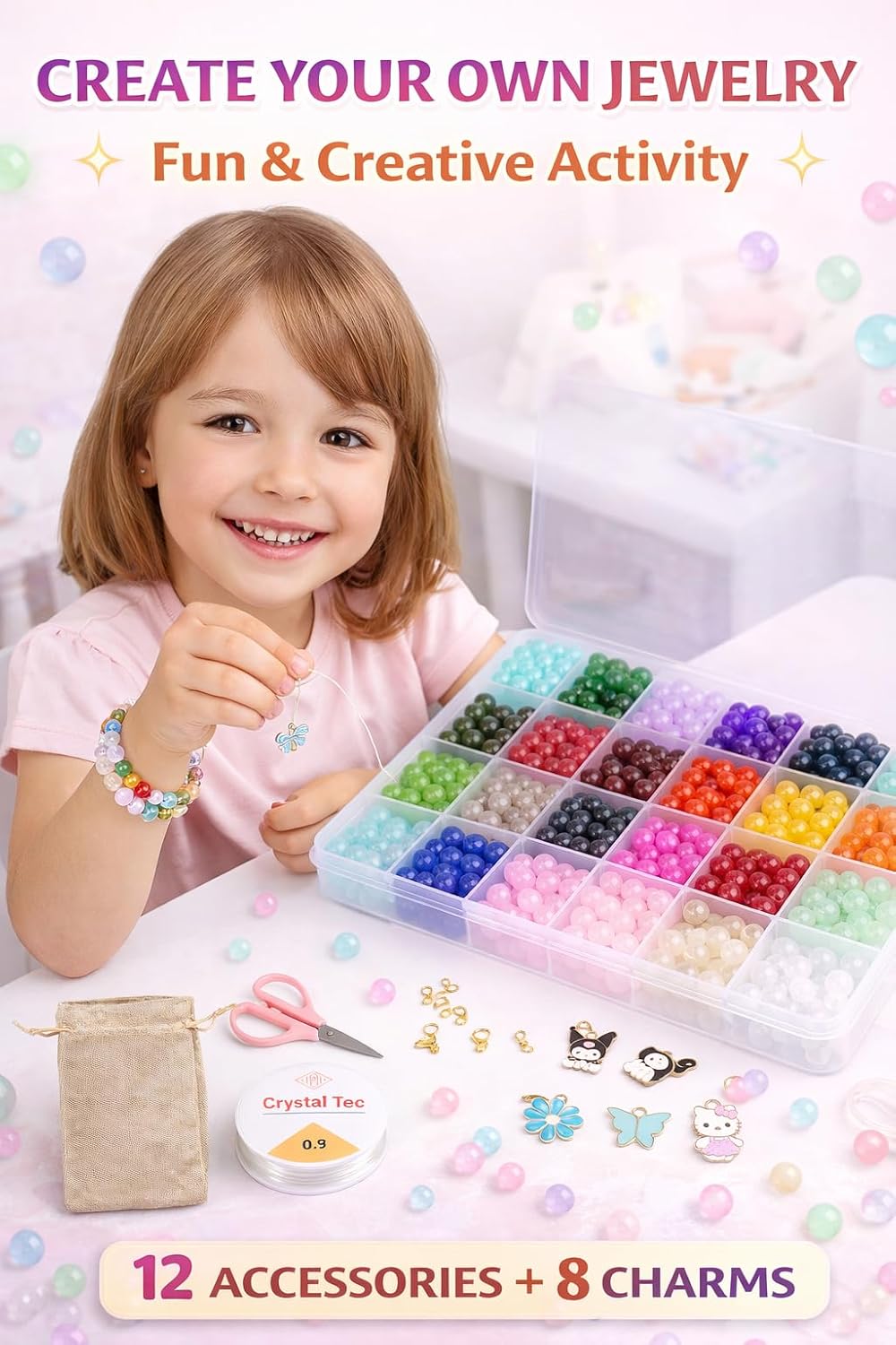 Ambitieux Bracelet Making Kit for Girls, 24-Color DIY Jewelry Kit (Jelly) – view 6