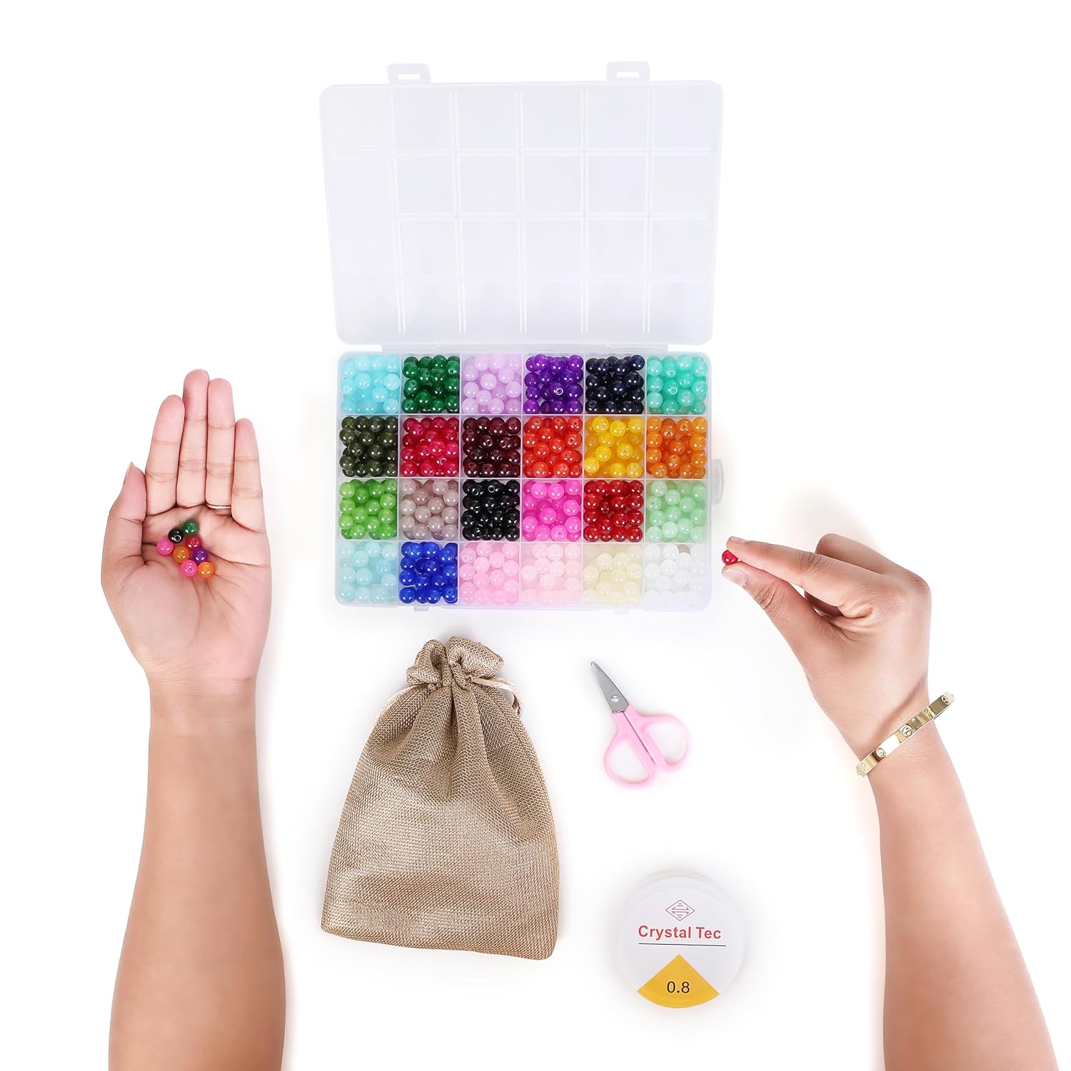 Ambitieux Bracelet Making Kit for Girls, 24-Color DIY Jewelry Kit (Jelly) – view 3