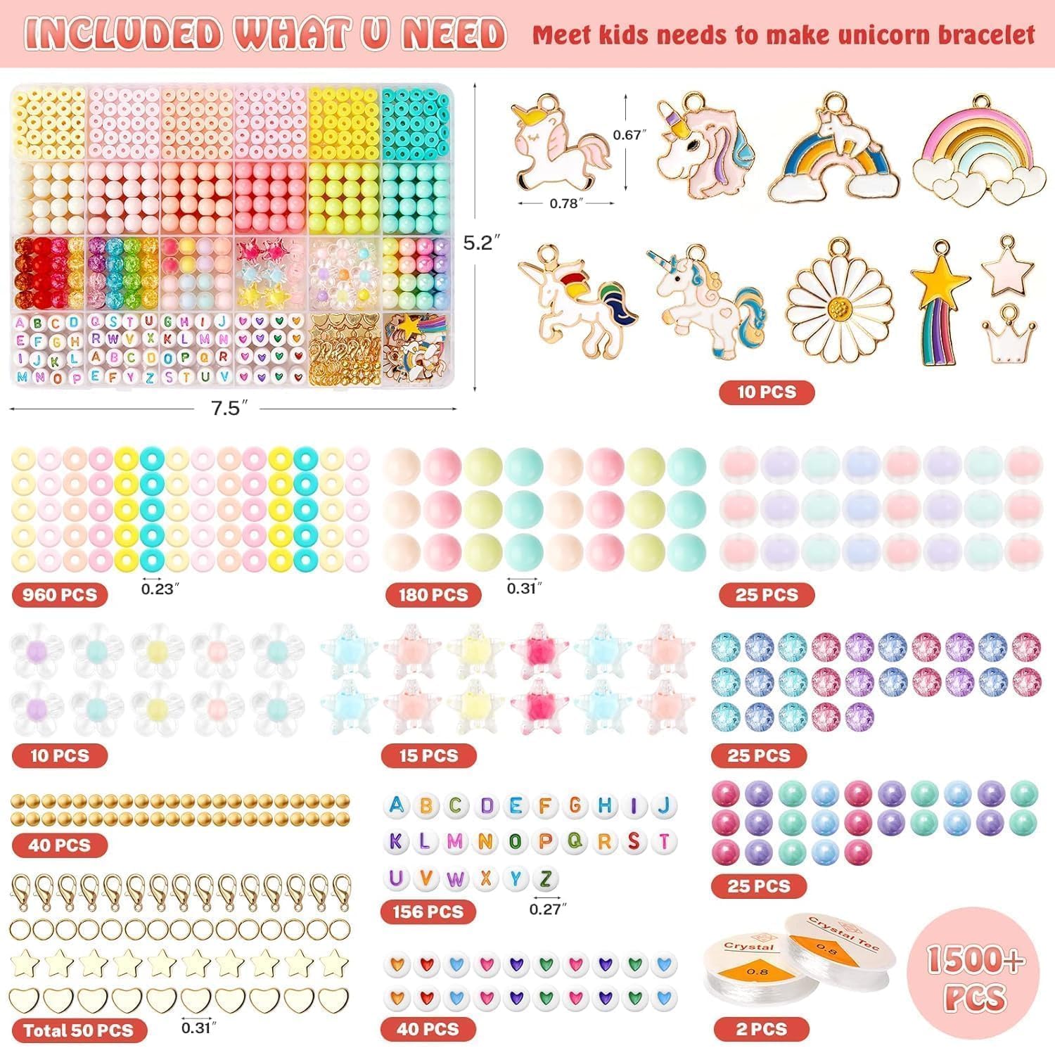 Hudux Heishi Clay Beads Bracelet Making Kit - Unicorn – view 2