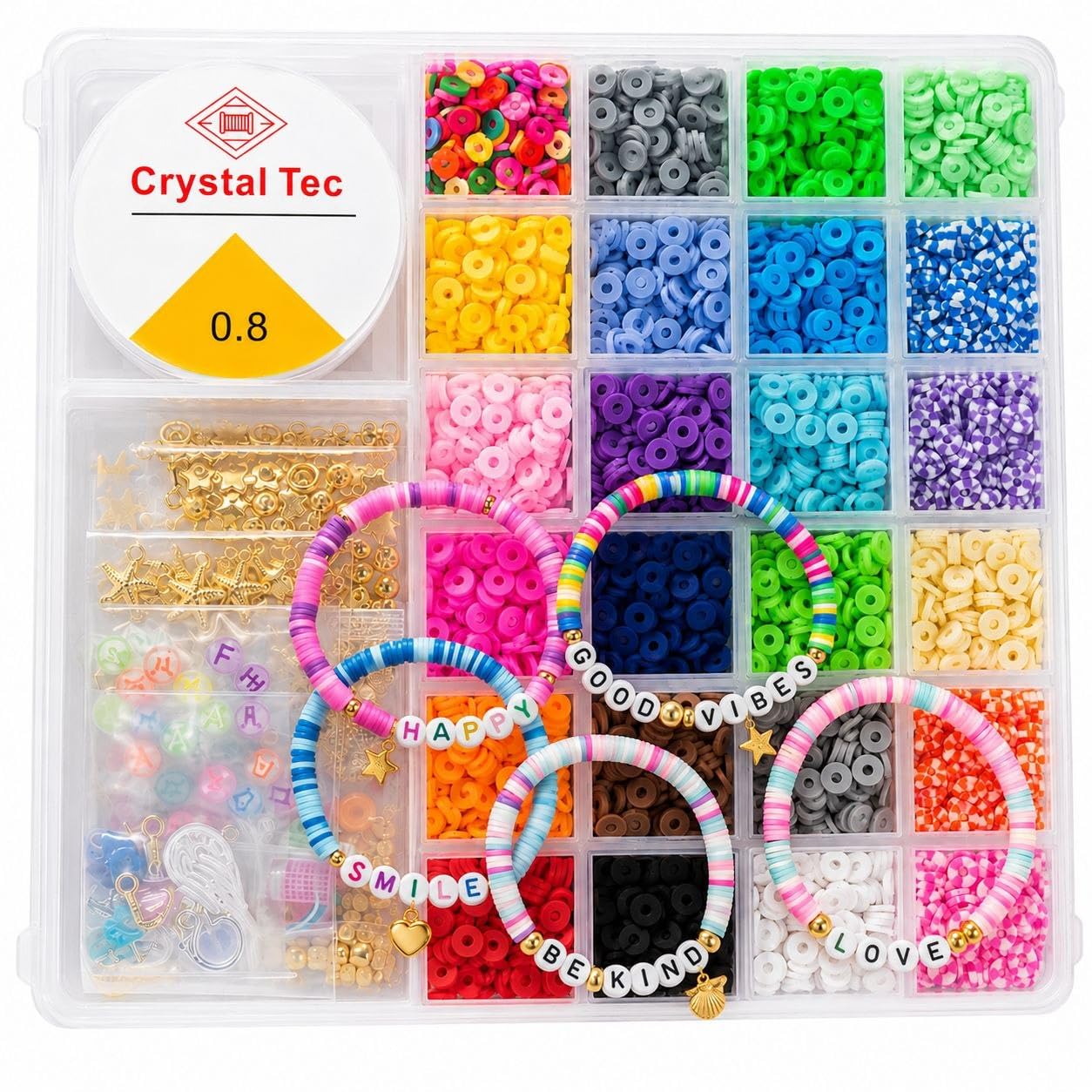 NYS STORE Clay Bead Bracelet Making Kit for Girls with Unicorn Charms & Alphabet Beads – view 8
