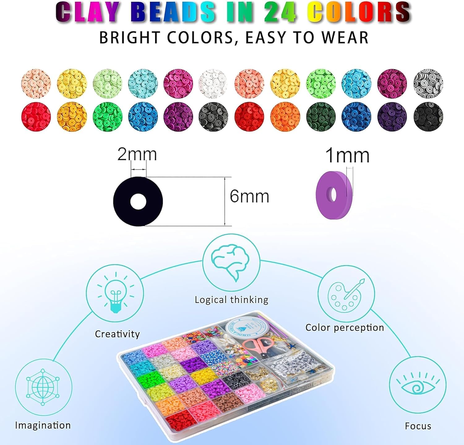 NYS STORE Clay Bead Bracelet Making Kit for Girls with Unicorn Charms & Alphabet Beads – view 3