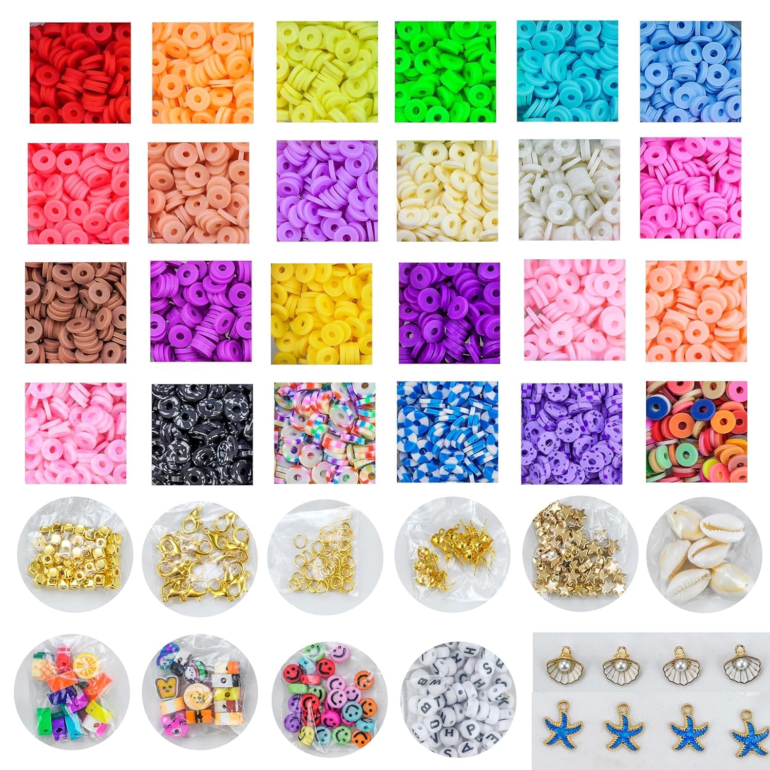 NYS STORE Clay Bead Bracelet Making Kit for Girls with Unicorn Charms & Alphabet Beads – view 9