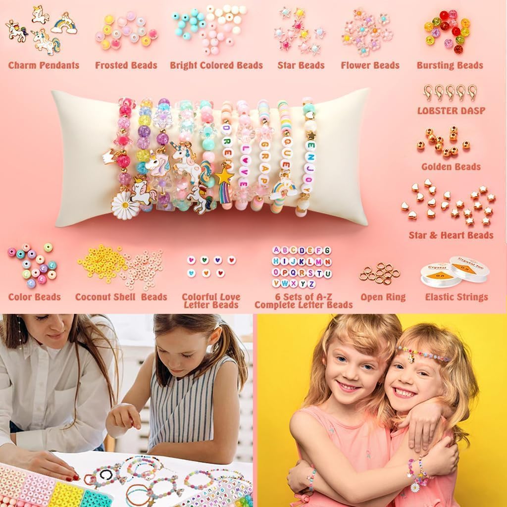Curve Creation Bracelet Making Kit with Clay Beads, Letter Beads & Unicorn Pendants - Multicolor 2 – view 8