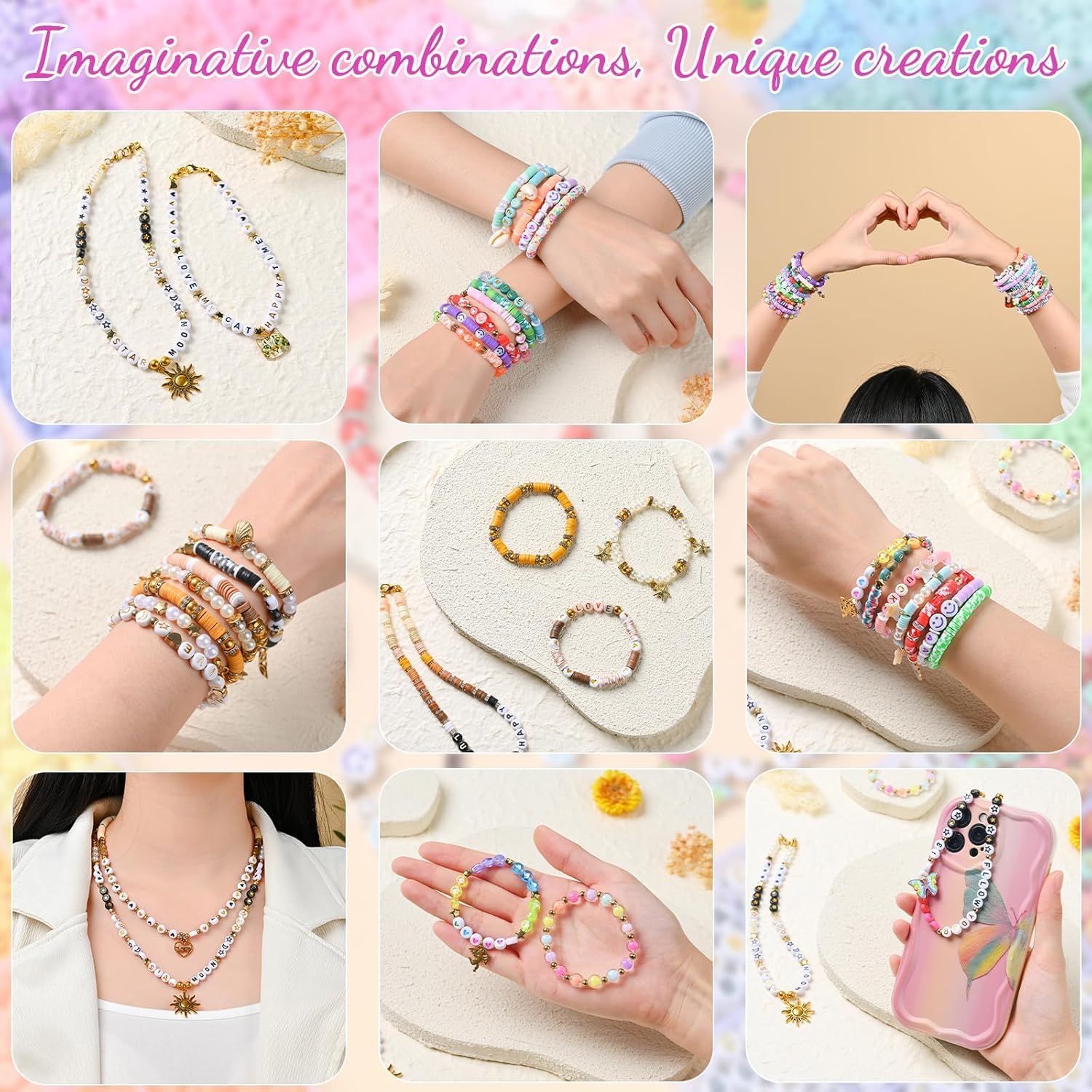 Curve Creation Bracelet Making Kit with Letter Beads and Unicorn Pendants - Multicolor 3 – view 5