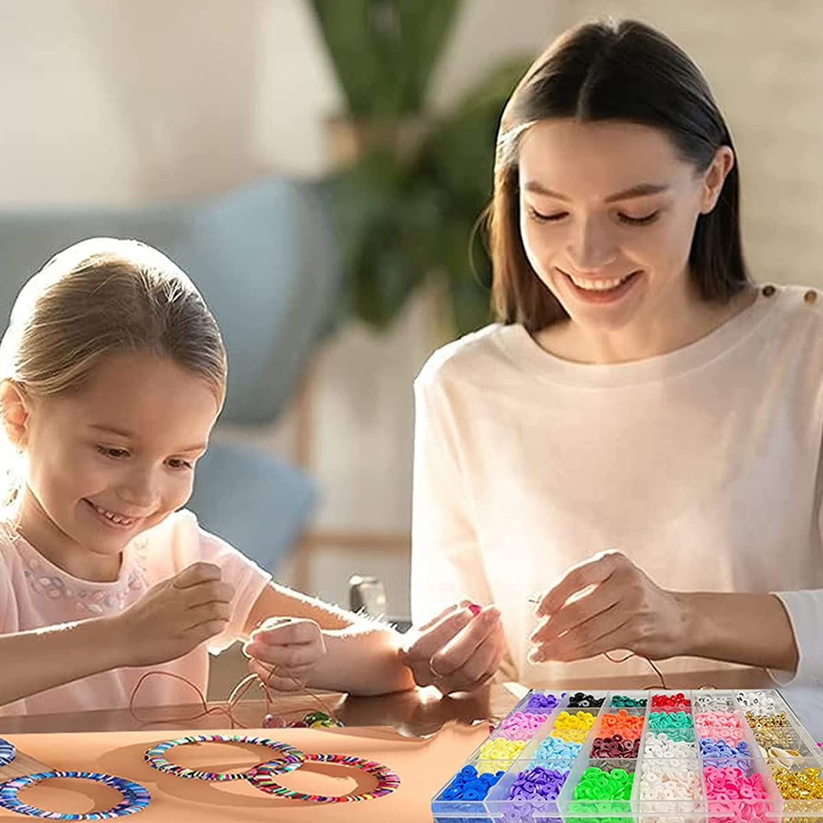 SANNIDHI 3868-Piece Clay Beads Bracelet Making Kit, 18 Colors – view 6