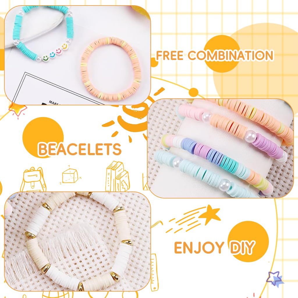SANNIDHI Clay Beads Kit for Bracelet Making, 3860 Pieces, 8 Colors – view 4
